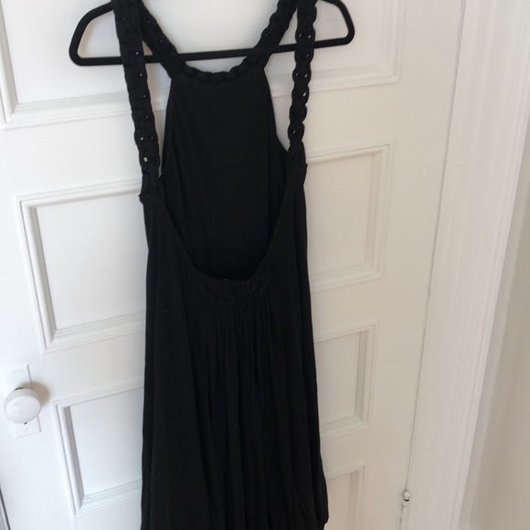 NWT US $498 open back Grecian black summer Europe dress rope straps bubble hem - Picture 4 of 8